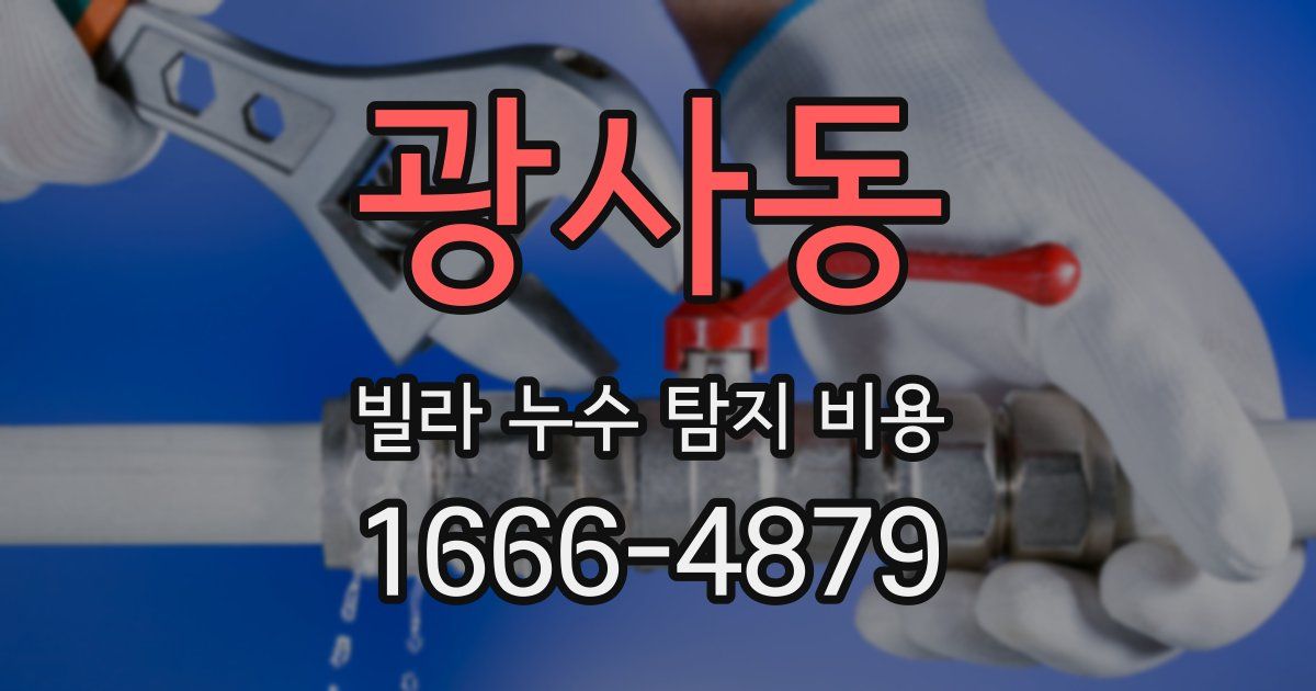 광사동 빌라 누수 탐지 비용