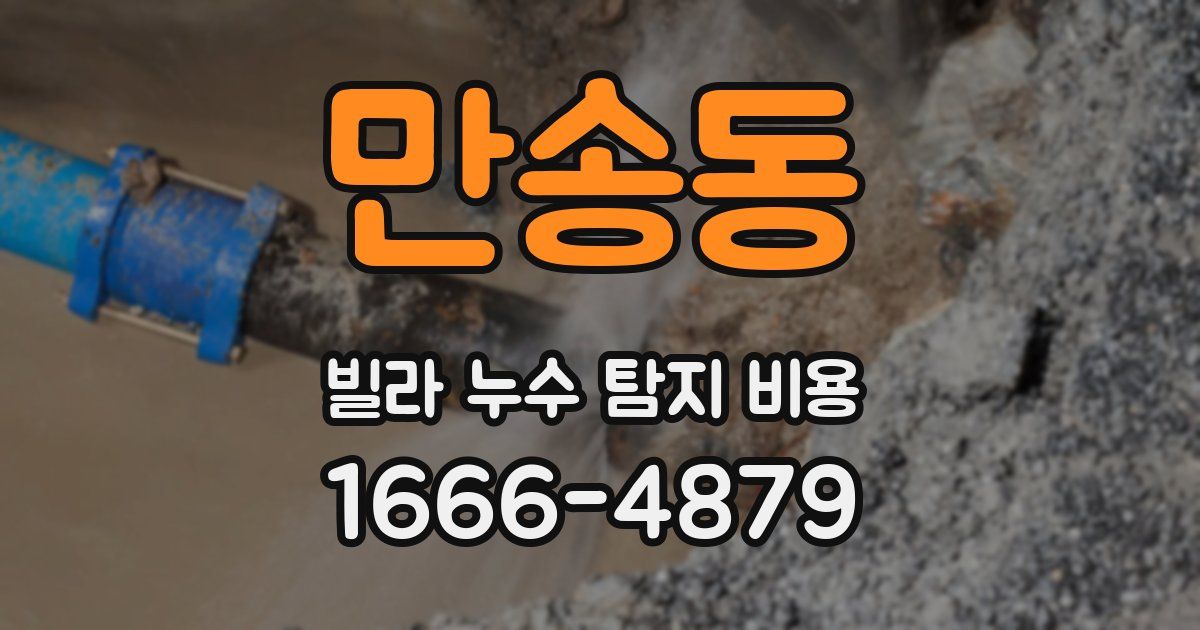 만송동 빌라 누수 탐지 비용