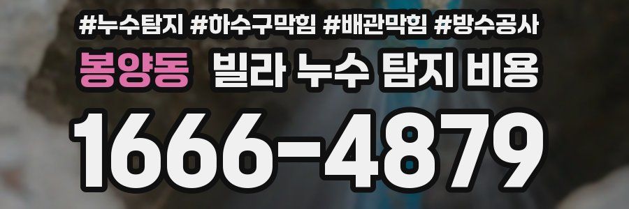 봉양동 빌라 누수 탐지 비용