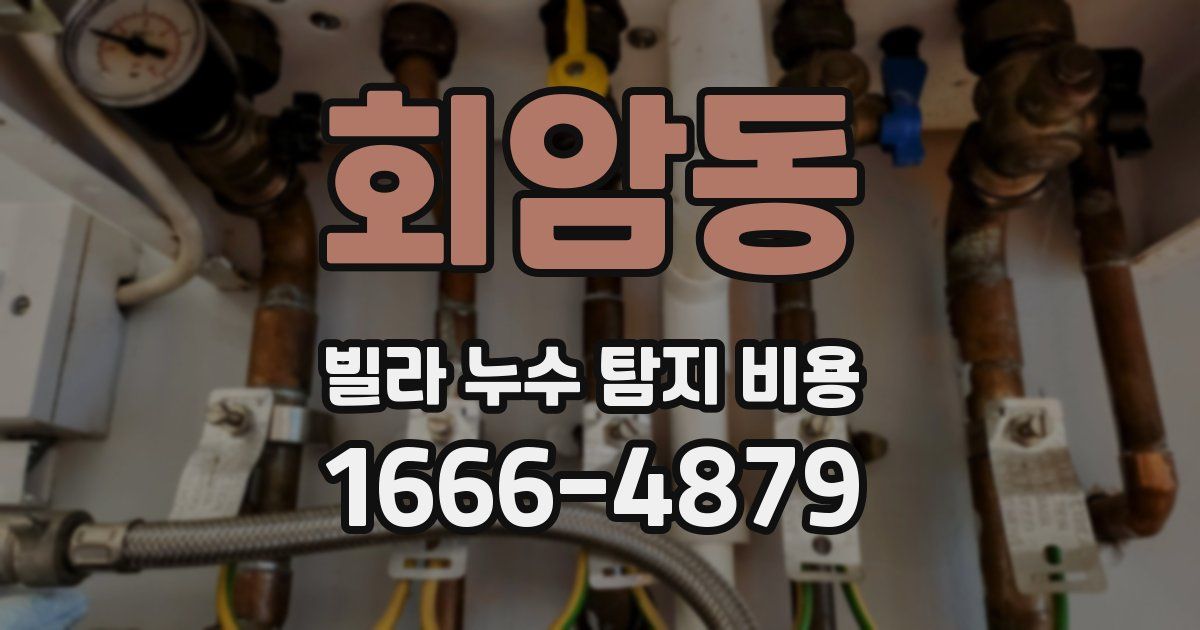 회암동 빌라 누수 탐지 비용