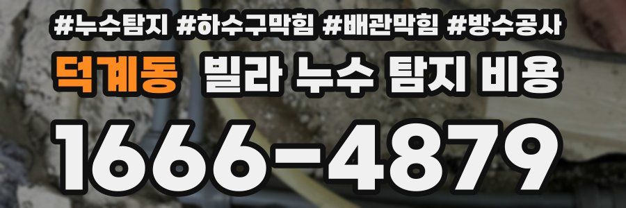 덕계동 빌라 누수 탐지 비용