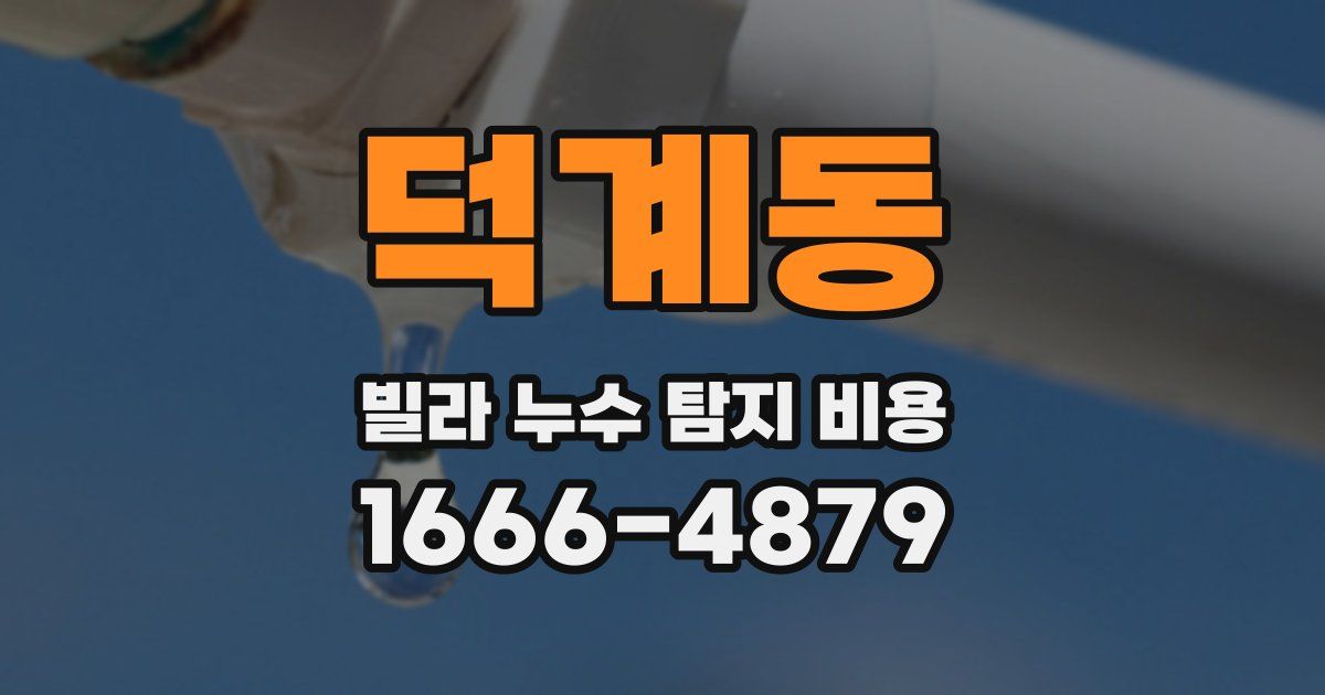 덕계동 빌라 누수 탐지 비용