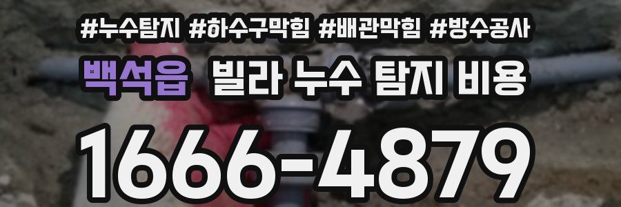 백석읍 빌라 누수 탐지 비용