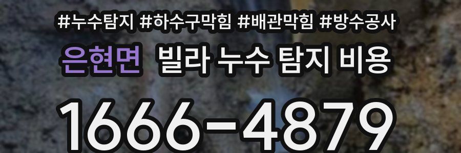 은현면 빌라 누수 탐지 비용