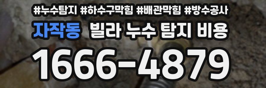 자작동 빌라 누수 탐지 비용