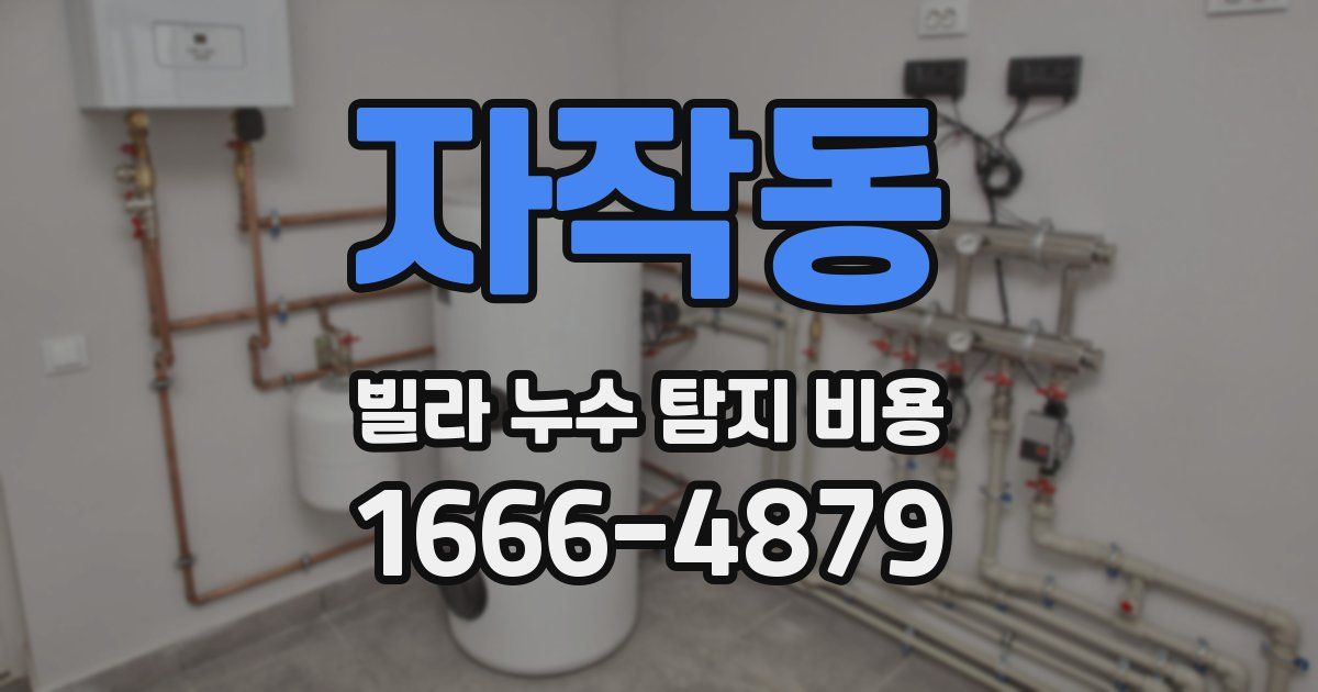 자작동 빌라 누수 탐지 비용