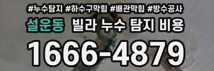 설운동 빌라 누수 탐지 비용
