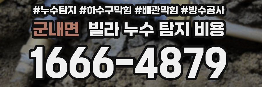군내면 빌라 누수 탐지 비용