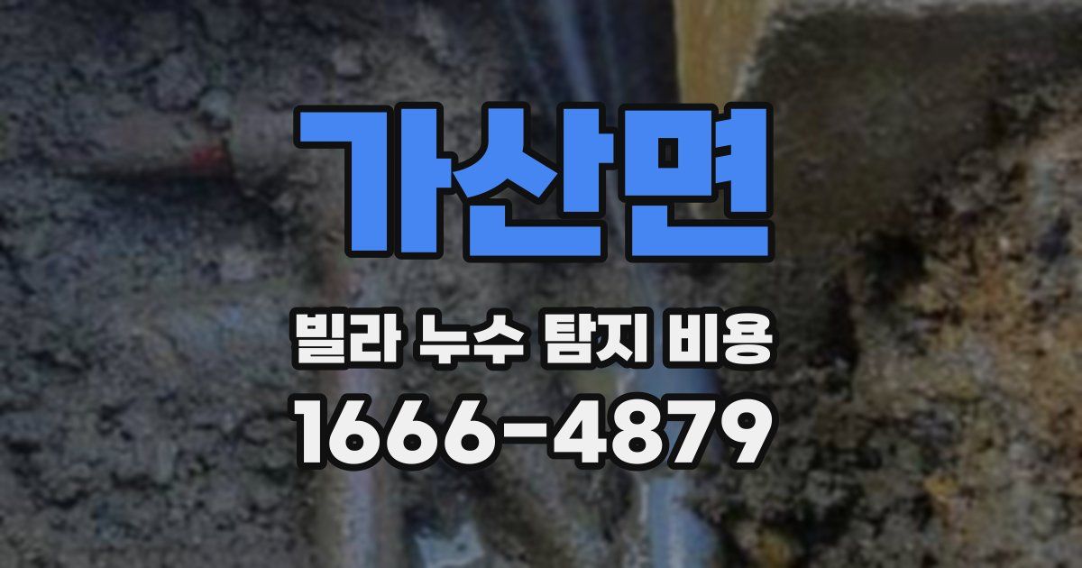 가산면 빌라 누수 탐지 비용