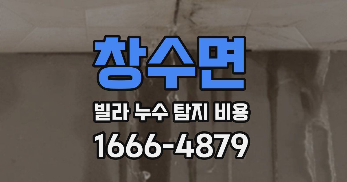 창수면 빌라 누수 탐지 비용