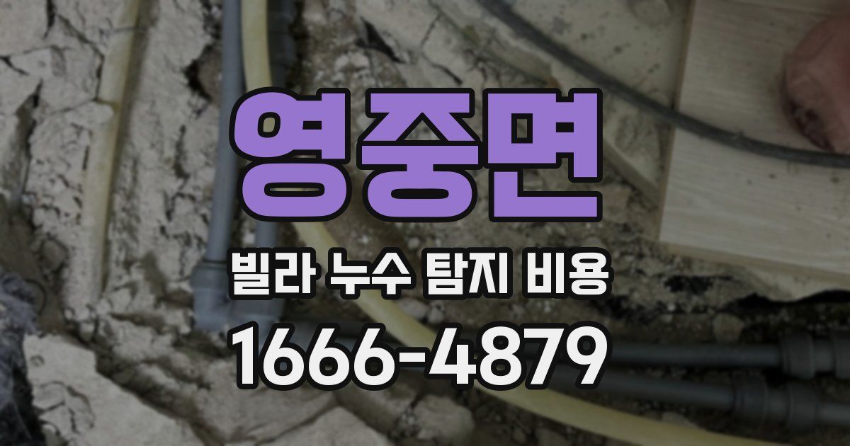 영중면 빌라 누수 탐지 비용