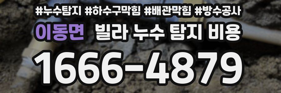 이동면 빌라 누수 탐지 비용