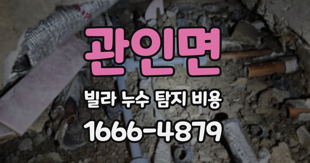관인면 빌라 누수 탐지 비용
