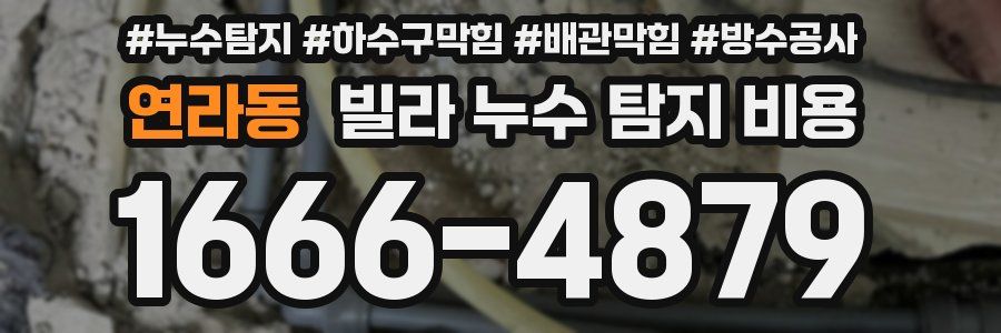 연라동 빌라 누수 탐지 비용