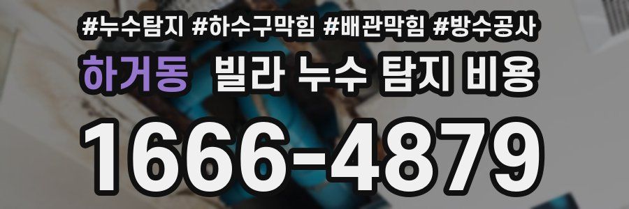 하거동 빌라 누수 탐지 비용