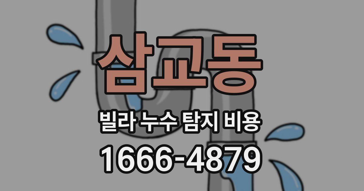 삼교동 빌라 누수 탐지 비용