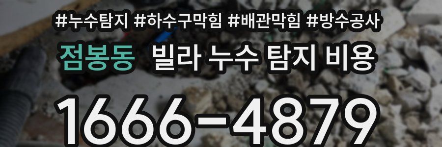점봉동 빌라 누수 탐지 비용