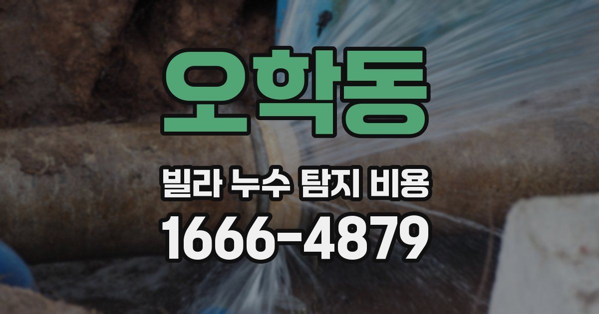오학동 빌라 누수 탐지 비용