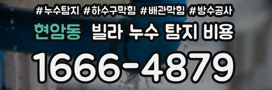 현암동 빌라 누수 탐지 비용