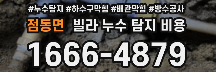 점동면 빌라 누수 탐지 비용