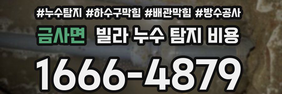 금사면 빌라 누수 탐지 비용