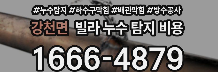 강천면 빌라 누수 탐지 비용
