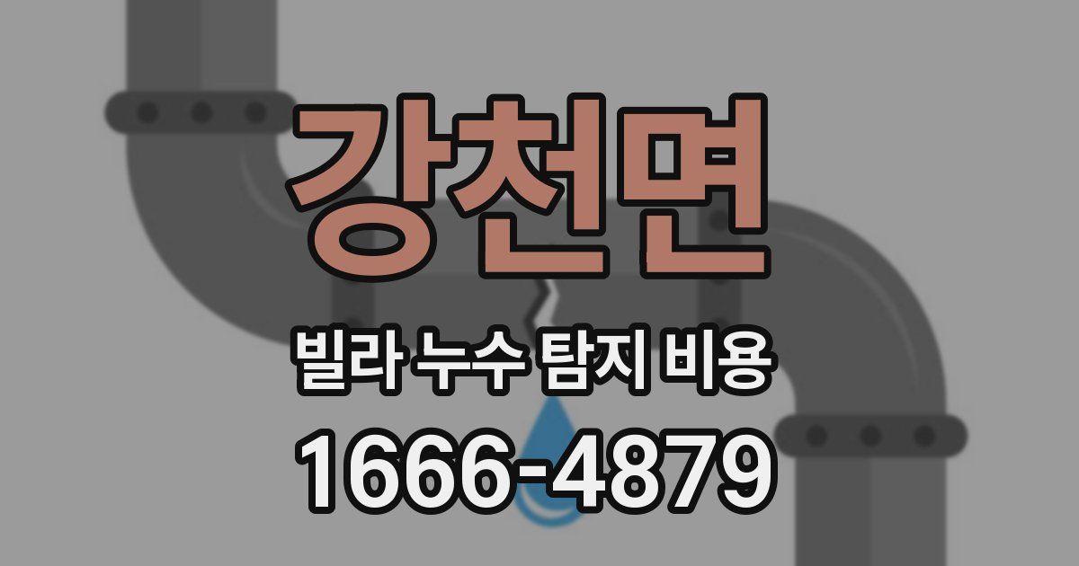 강천면 빌라 누수 탐지 비용