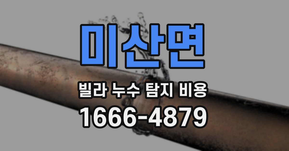 미산면 빌라 누수 탐지 비용