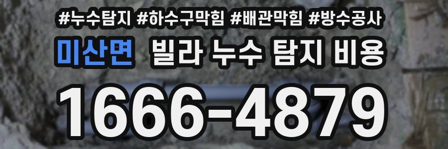 미산면 빌라 누수 탐지 비용