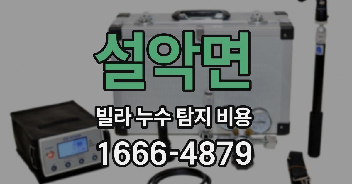설악면 빌라 누수 탐지 비용