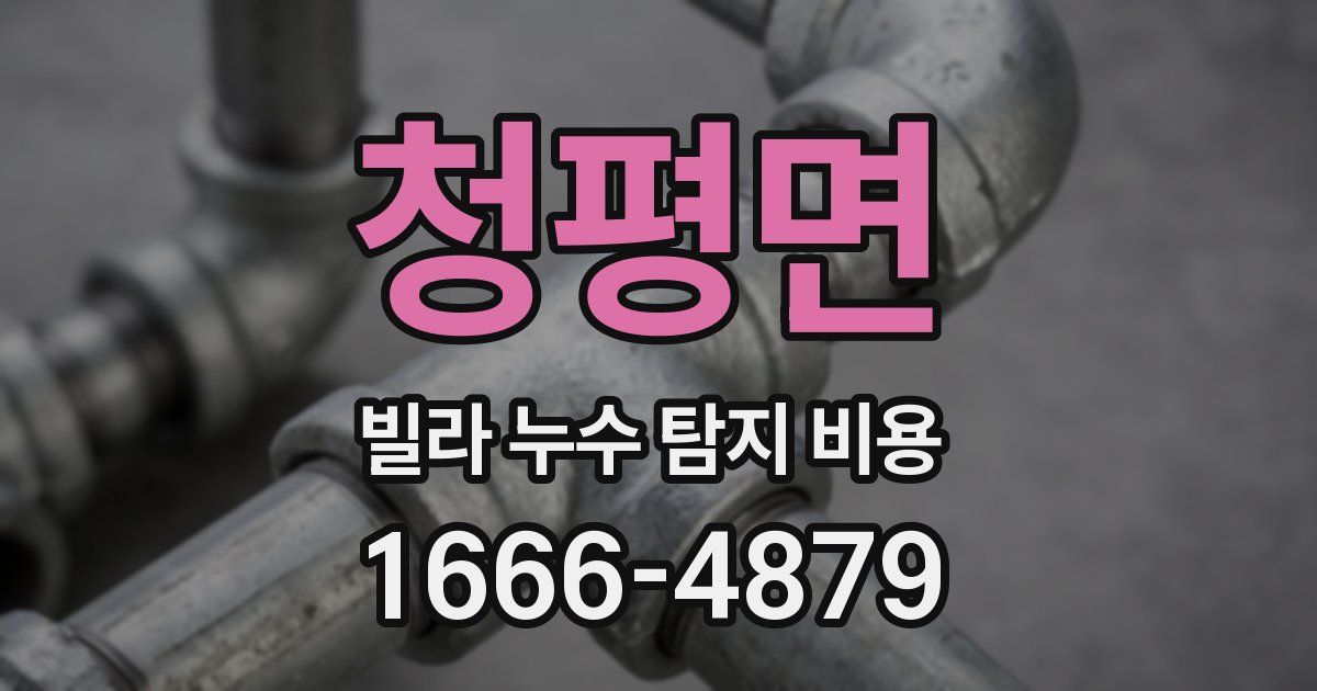 청평면 빌라 누수 탐지 비용