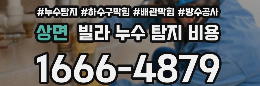 상면 빌라 누수 탐지 비용