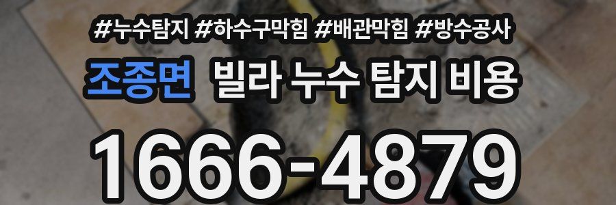 조종면 빌라 누수 탐지 비용