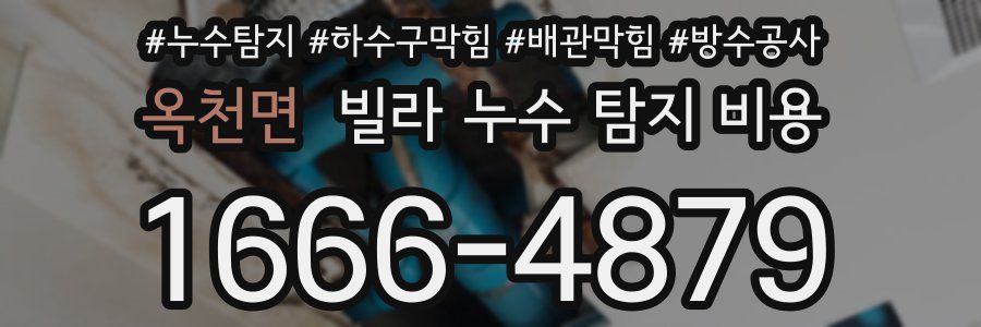 옥천면 빌라 누수 탐지 비용