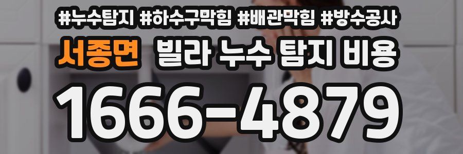 서종면 빌라 누수 탐지 비용