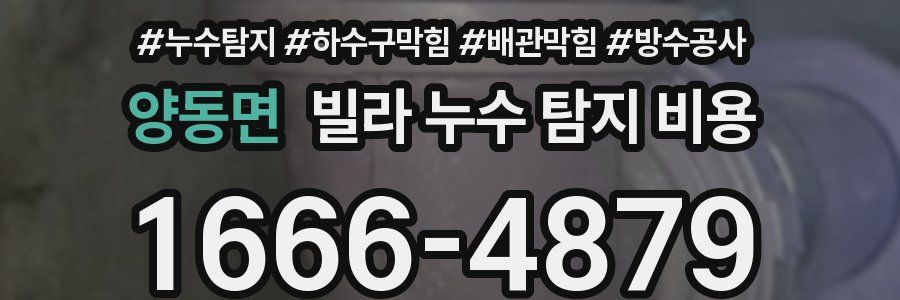 양동면 빌라 누수 탐지 비용
