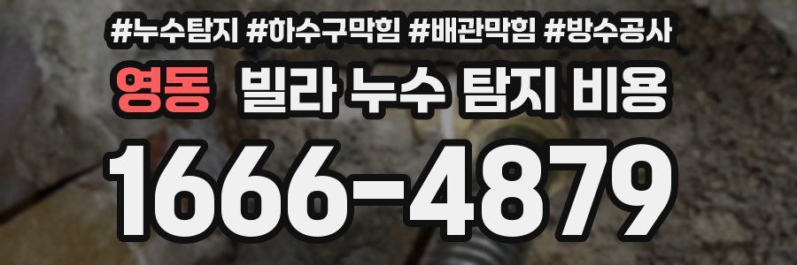 영동 빌라 누수 탐지 비용