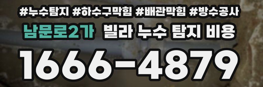 남문로2가 빌라 누수 탐지 비용