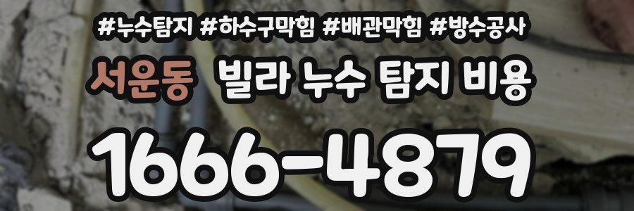 서운동 빌라 누수 탐지 비용