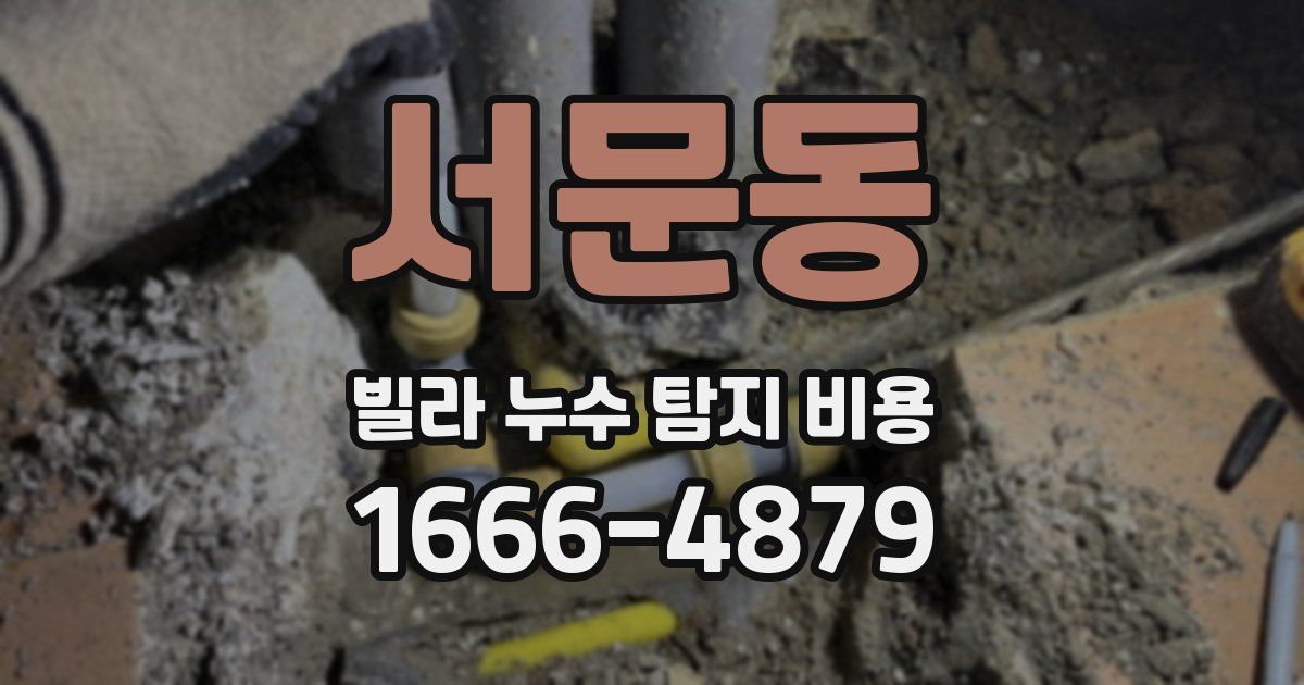 서문동 빌라 누수 탐지 비용
