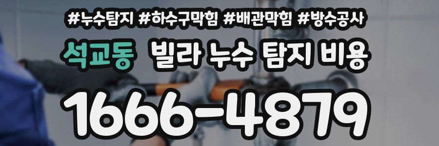 석교동 빌라 누수 탐지 비용