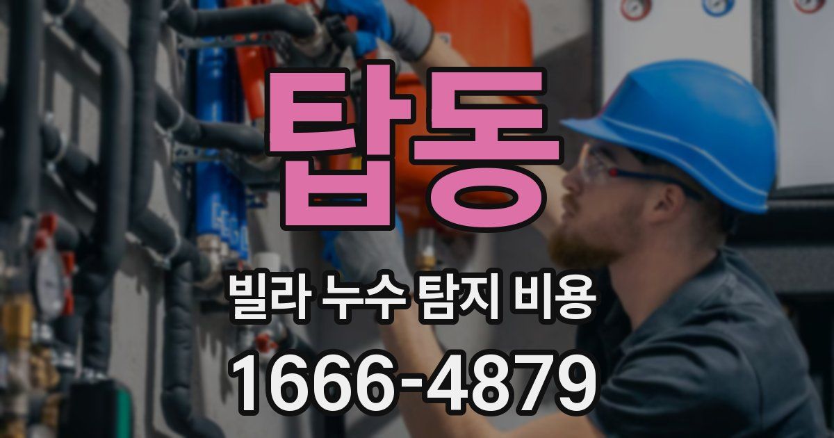 탑동 빌라 누수 탐지 비용