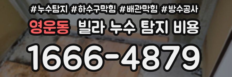 영운동 빌라 누수 탐지 비용