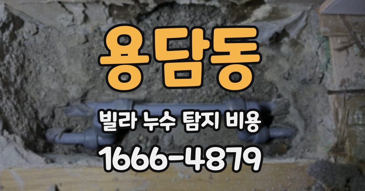용담동 빌라 누수 탐지 비용