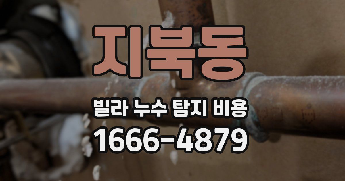 지북동 빌라 누수 탐지 비용