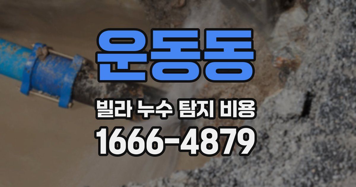 운동동 빌라 누수 탐지 비용