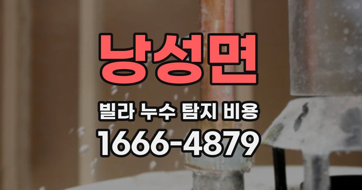 낭성면 빌라 누수 탐지 비용
