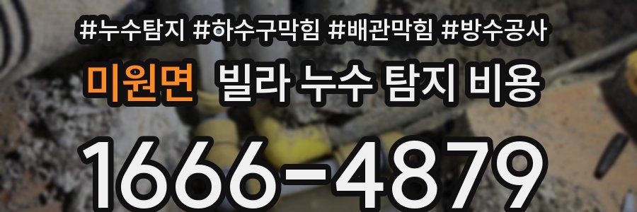미원면 빌라 누수 탐지 비용
