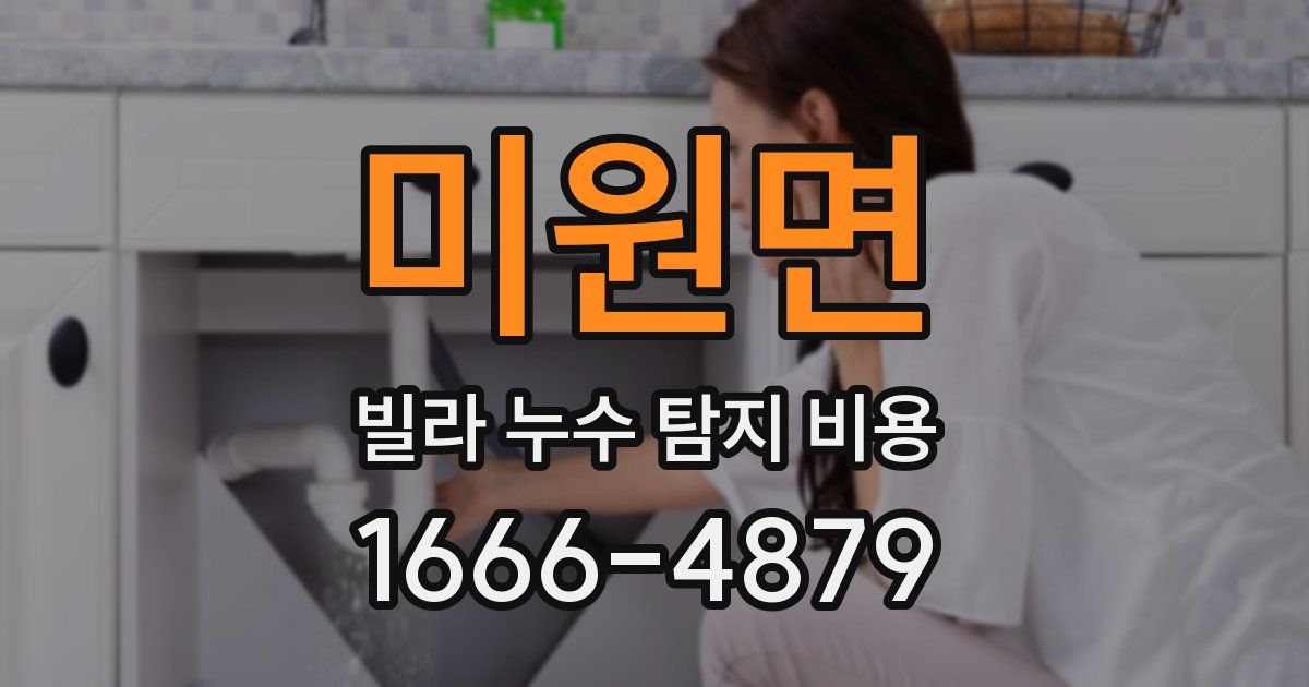 미원면 빌라 누수 탐지 비용