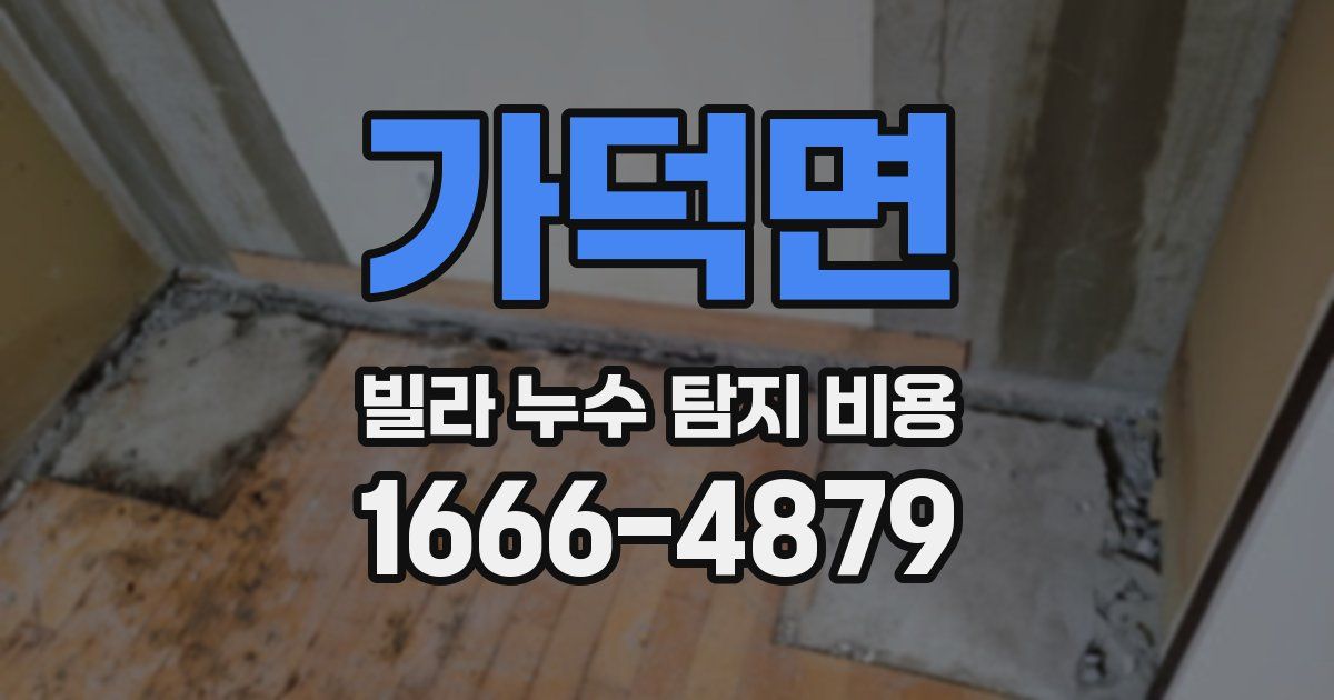 가덕면 빌라 누수 탐지 비용